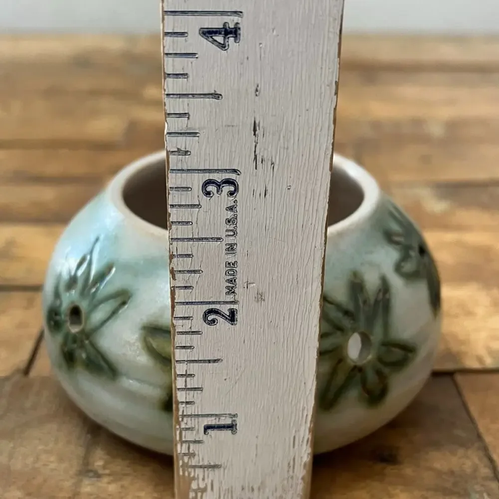 Malahide Pottery 2 in Tea Light Candle Holders (2) Leaf Design Cut Out Matte